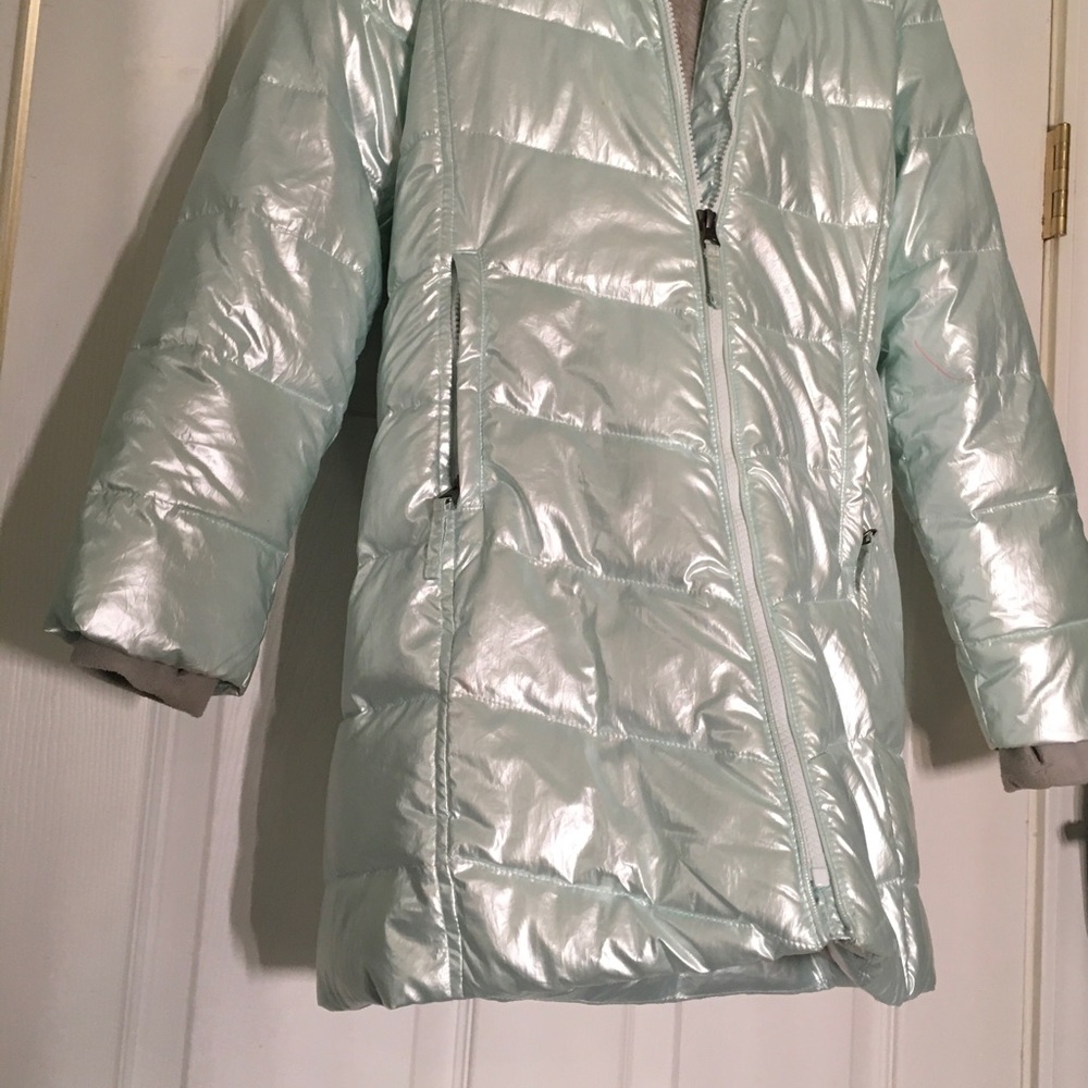 Lands’ End Girls 10-12 Winter Fleece Lined Down Alternative ThermoPlume Coat